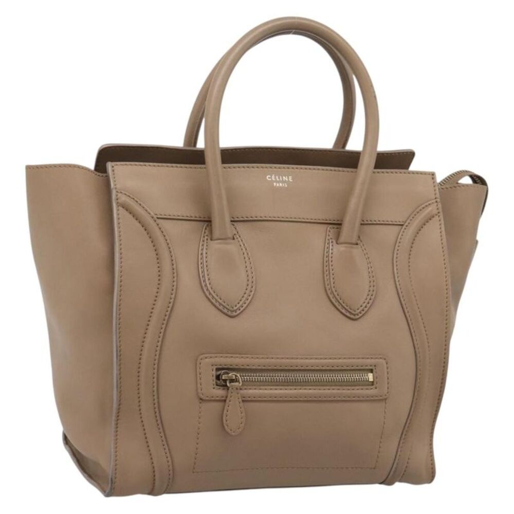 Celine Shopper Luggage Leather Beige Leather Handbag